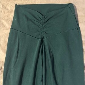 Dark Green High-Waisted Pants